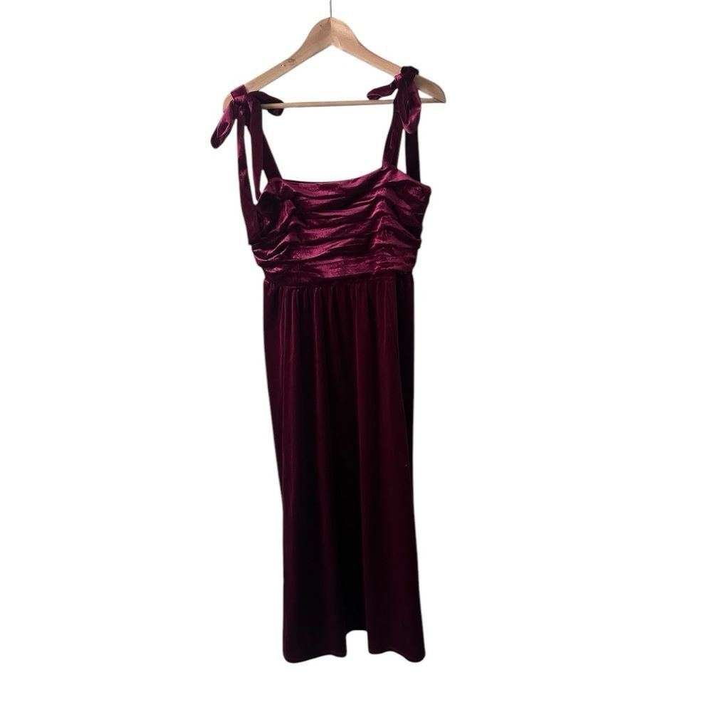 Dry Goods Blu Pepper Burgundy Velvet Midi Formal Dress Size XL NWT Sleeveless